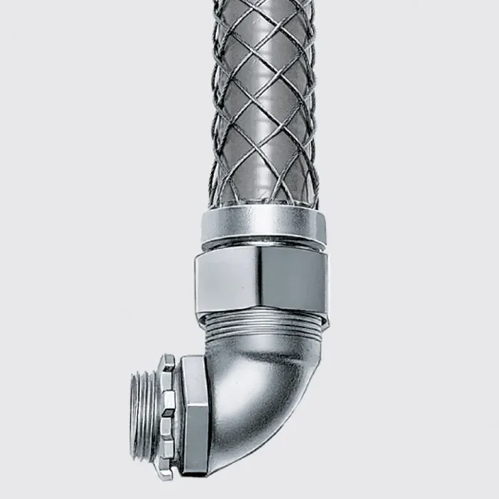 1/2″ 90° Male Liquiidtight Conduit Grip w/ Mesh, Steel Hot Picks