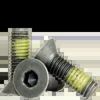 #10-32 x 1 1/2″ Flat Head Socket Cap Screws, Thermal Black Oxide, Fine, Partially Threaded, Alloy Steel, Nylon-Patch, Qty 100