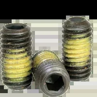 3/4″-10 x 1″ Cup Point Socket Set Screws, Thermal Black Oxide, Coarse, Alloy Steel, Nylon-Patch, Qty 50