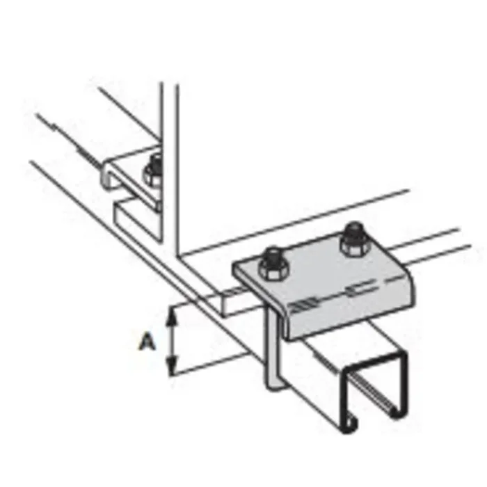 Beam Clamp, 3/4″ Flange, Hex Nut and U-Bolt Included, Stainless Steel Certified