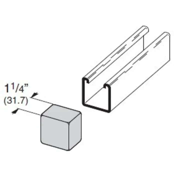 Best Seller PLASTIC END CAP FOR 1 5/8-IN. X 1 5/8-IN. CHANNEL (B22 & B24), BL