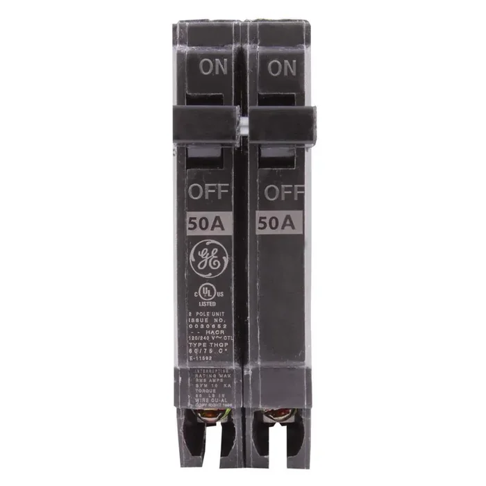 Big Sale THQP250 – GE – 50 Amp 1/2″ Circuit Breaker – Plug-In – 50 Amp – 2 Pole – 240 Volt