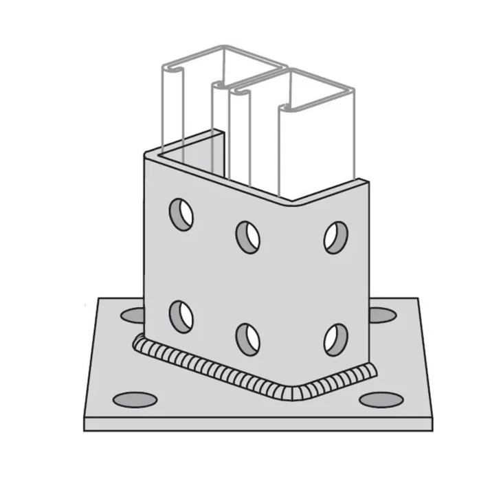 Bulk Order Strut Post Base, Square, Double, 6″ X 6″ X 3-1/2″, Steel