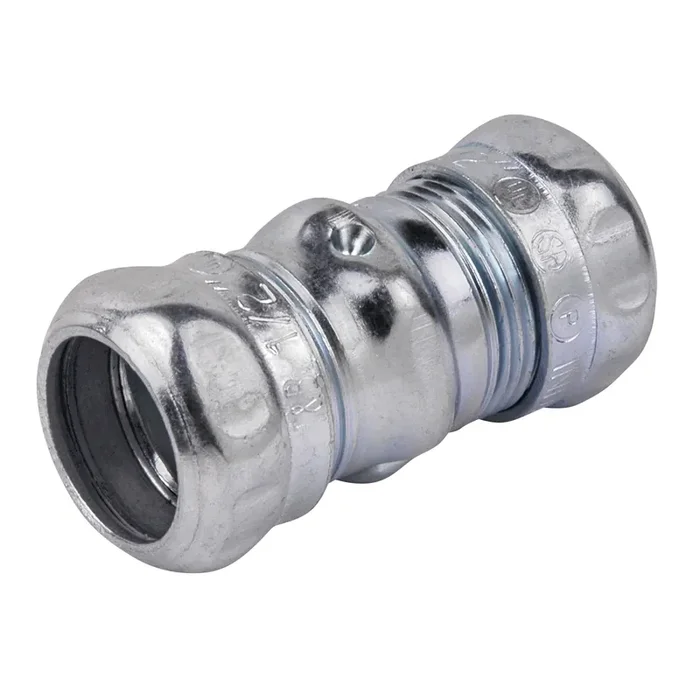 Compression Coupling, 1/2 IN, Use With EMT Conduit, Steel, Zinc Pla Fan Favorite