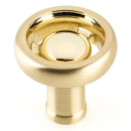 Eclectic Knob – 1-13/32″ D – Satin Brass