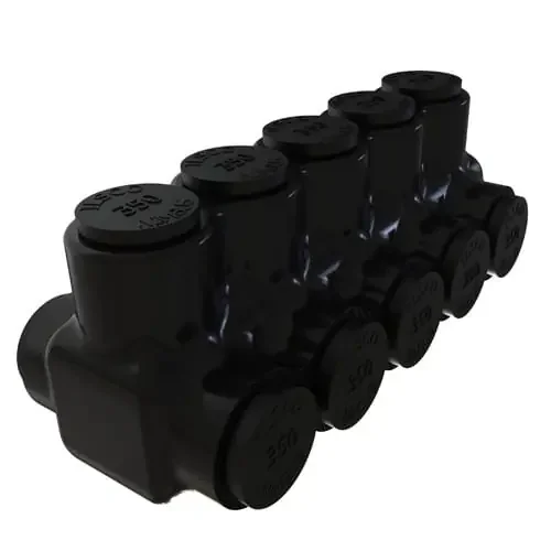 Free Shipping Ilsco PBTD-5-350 Plastisol PBTD Series Insulated Multi-Tap Connector 5-Port 350-KCMIL-6-AWG Copper/Aluminum Black Nimbus