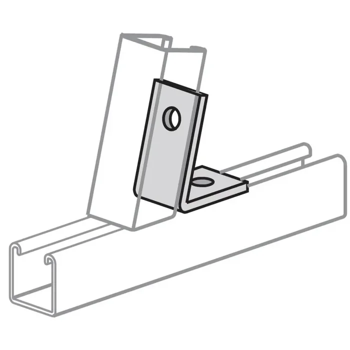 Handmade Closed Angle Connector, 2-Hole, 45°, Steel/Electro-Galvanized