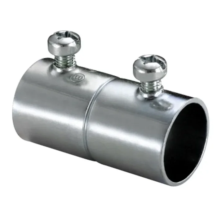 Modern EMT Set Screw Coupling, 1-1/2″, Steel/Zinc