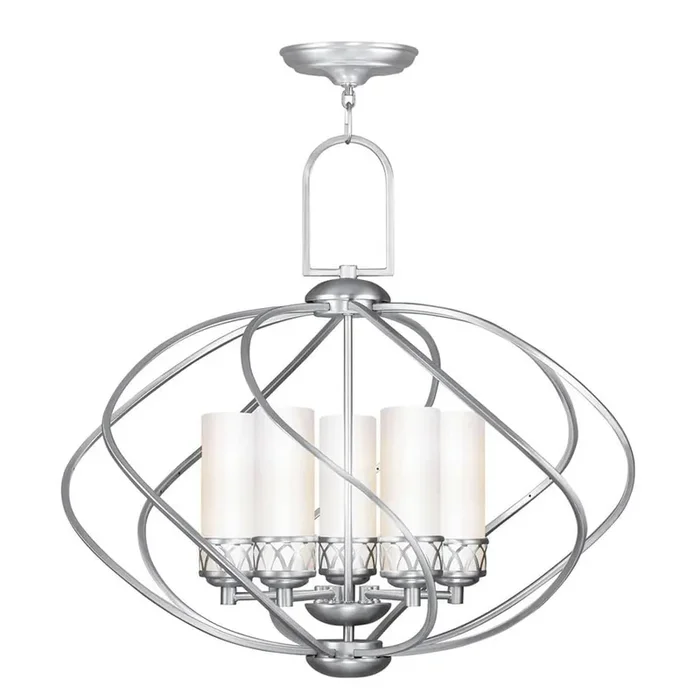 Money Back Guarantee Livex Lighting 4725-91 5-Light 1-Tier Chandelier 60-Watt 120-Volt Brushed Nickel Westfield