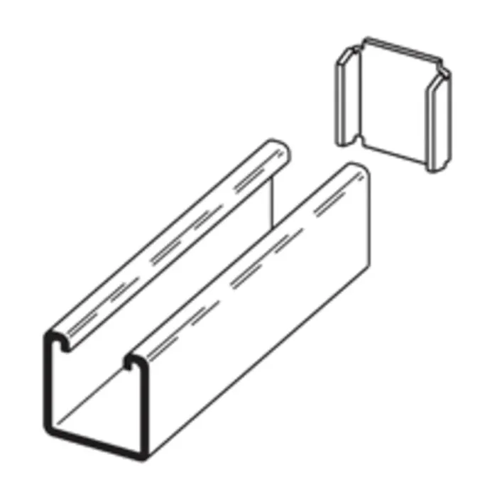 Seasonal Sale CHANNEL END CAP, TYPE X, USE WITH B22 CHANNEL, ZINC PLATED