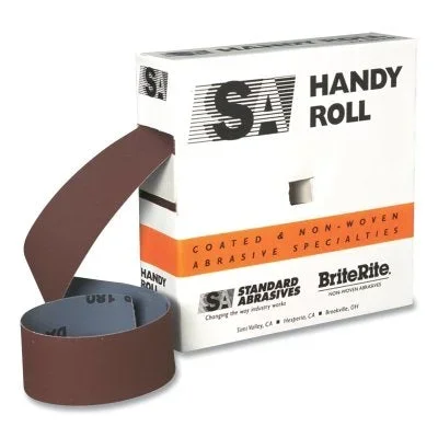 Standard Abrasives 7010369527 Aluminum Oxide Handy Roll, P220 Grit, Very Fine, 2 in W x 50 yd L, Aluminum Oxide, Maroon