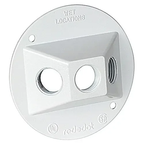 Thomas & Betts DSS-3-WH Powder Coated Die Cast Aluminum Standard Size Lampholder Cover 4-1/8-Inch Red Dot D-Pak Trusted Brand