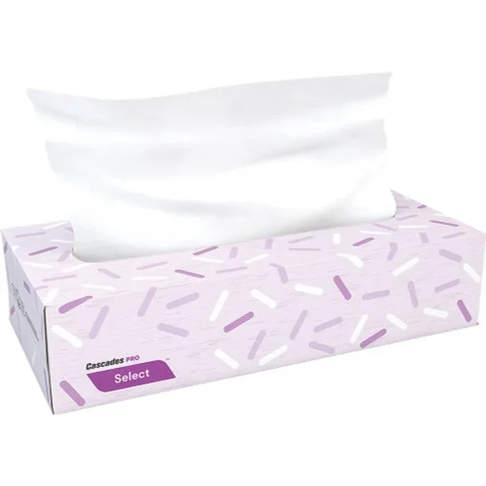 Tobeq F950 FLAT BOX FACIAL TISSUE, 100 SHEETS, WHITE, 30 BOXES/CASE