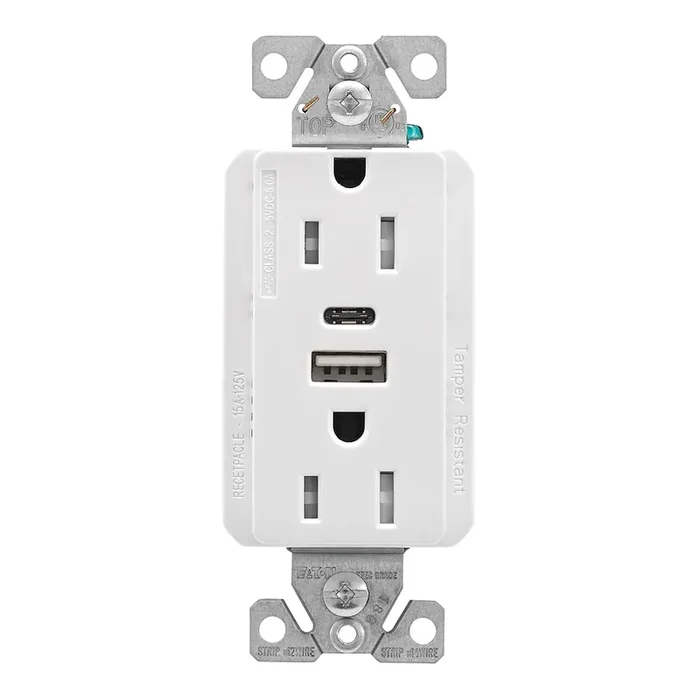 Top Rated DUPLEX RECEPTACLE AND USB CHARGER CWD TRUSBAC15W BOX 15A RCP CHARGER