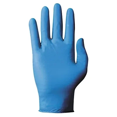 TouchNTuff 105125 92-575 Nitrile Powdered Disposable Gloves Textured Fingers 5 mil Small Blue
