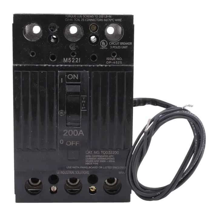 TQD32200ST1 – General Electrics – Molded Case Circuit Breakers – Bolt-On- 200Amp – 3Pole – 240V Save Now