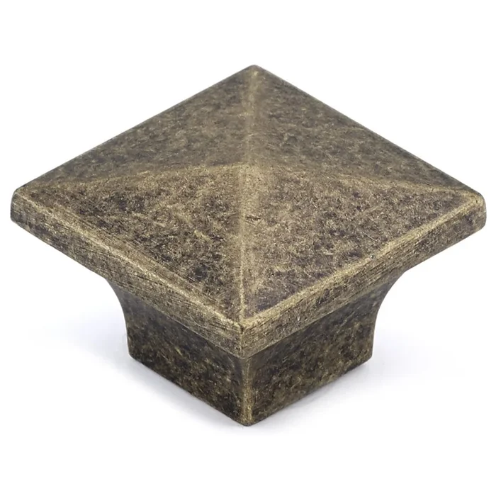 Traditional Knob, 1-1/4″ x 1-1/4″, Burnished Brass