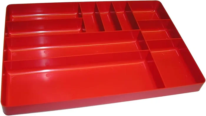 VIM Tools V510 Tray Organizer, 11″ X16″, 10 Compartments, Red Plastic