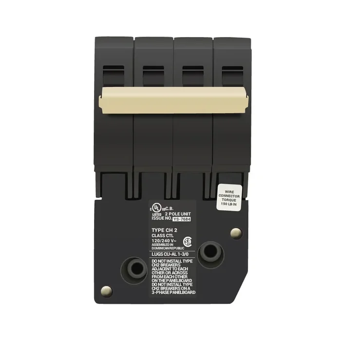 Warranty Included CH2150 – Eaton – Molded Case Circuit Breakers – Plug-In – 150 Amp – 2 Pole – 240 Volt