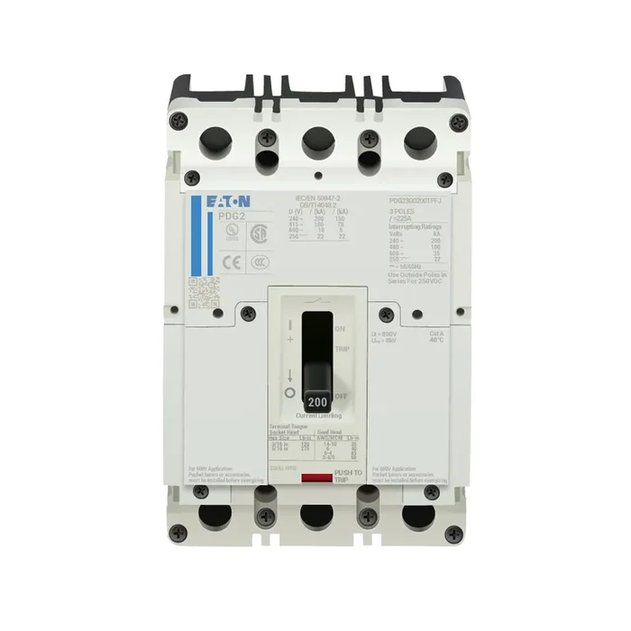 Warranty Included PDG23G0200TFFL – Eaton – Molded Case Circuit Breakers – Feed-Thru – 200 Amp – 3 Pole – 600 Volt
