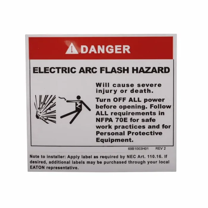 Weekend Sale Eaton ARCFLASHLBL Group Metering Arc Flash Warning Label Kit 3-1/2-Inch Length x 3-1/2-Inch Width x 0.02-Inch Height For Type BR Loadcenter