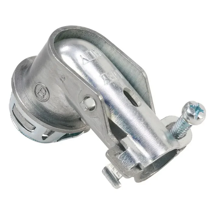 Weekend Sale MC/AC Connector, 90 Degree, 3/8″ Diameter, 1/2″ KO, Zinc Die Cast