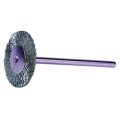 Weiler 26014 Miniature Stem-Mounted Wheel Brush 1 in Dia. 0.003 in SS Wire 37 000 rpm