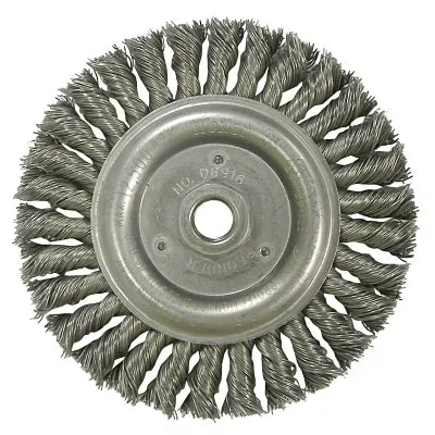 Weiler 8926 Roughneck Stringer Bead Wheel, 6 in Dia, 1 1/4 in Trim, .023 in Wire