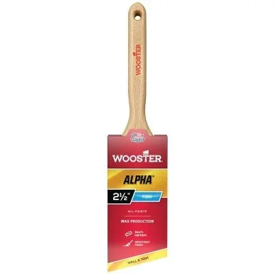 Wooster 42310024 Alpha Paint Brushes, 2-1/2 in W, Synthetic blend, wood handle