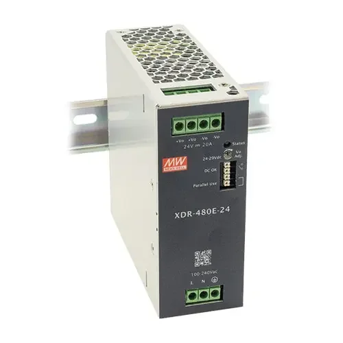 XDR-480E-24 – 24Vdc 20A/Ultra Slim Industrial DIN Rail Power Supply/24 Volts 20 Amps In Demand
