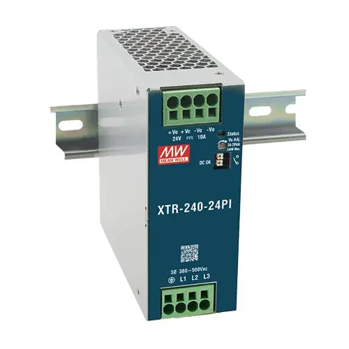 XTR-240-48PI – 48V 5A DIN Rail Power Supply/Three Phase AC Input/Push In Terminal/48 Volts 5 Amps Express Delivery